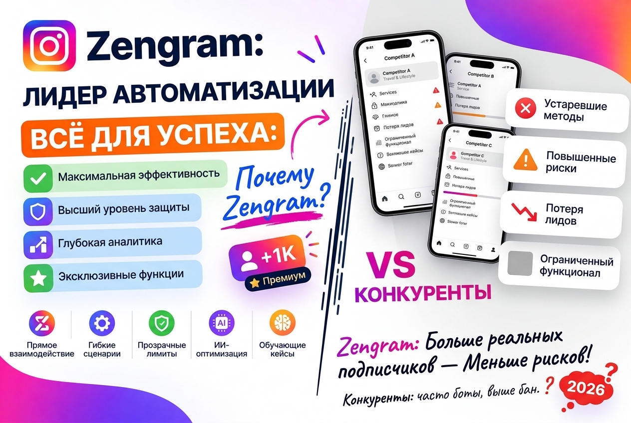 Zengram vs конкуренты: сравнение сервисов автоматизации Instagram